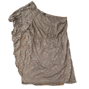 Lily Rose Lace Floral Lined Dress Size Large Tan